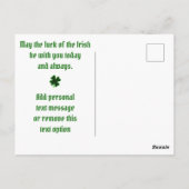 Mona Lisa St. Patrick's Day Klaver Briefkaart (Achterkant)