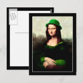 Mona Lisa St. Patrick's Day Klaver Briefkaart (Voorkant / Achterkant)
