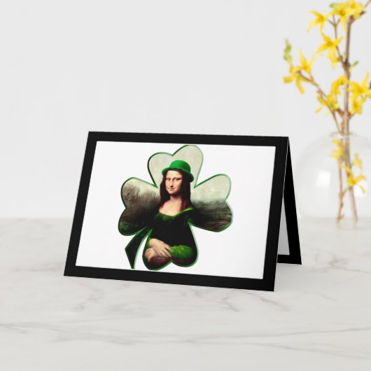 Mona Lisa St. Patrick's Day Klaver Kaart (Gele Bloem)