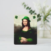 Mona Lisa St. Patrick's Day Klaver Kaart (Staand voorkant)