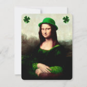 Mona Lisa St. Patrick's Day Klaver Kaart (Voorkant)
