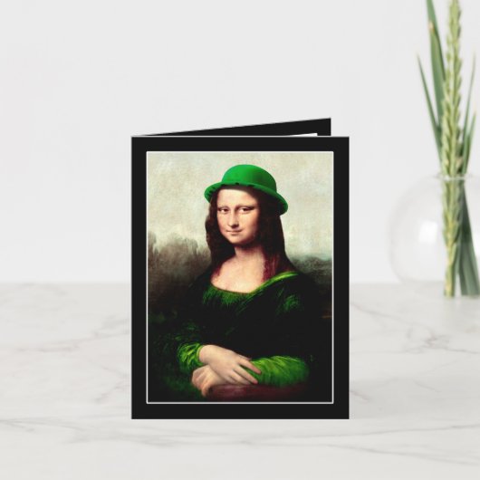 Mona Lisa St. Patrick's Day Klaver Kaart (Voorkant)