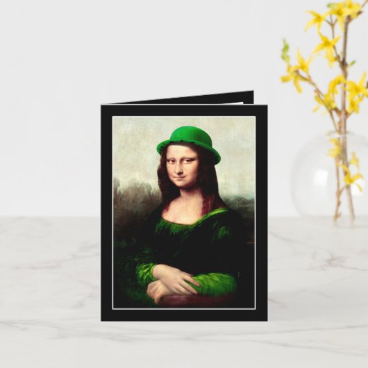 Mona Lisa St. Patrick's Day Klaver Kaart (Gele Bloem)