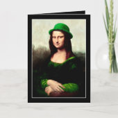 Mona Lisa St. Patrick's Day Klaver Kaart (Voorkant)