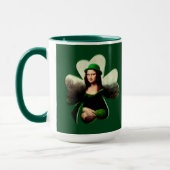 Mona Lisa St. Patrick's Day Klaver Mok (Links)