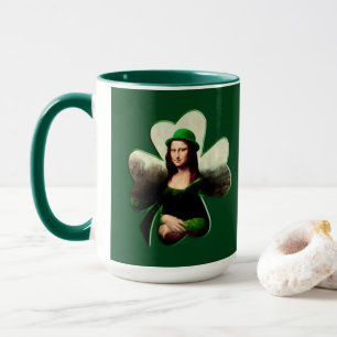 Mona Lisa St. Patrick's Day Klaver Mok