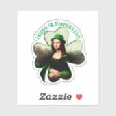 Mona Lisa St. Patrick's Day Klaver Sticker (Vel)