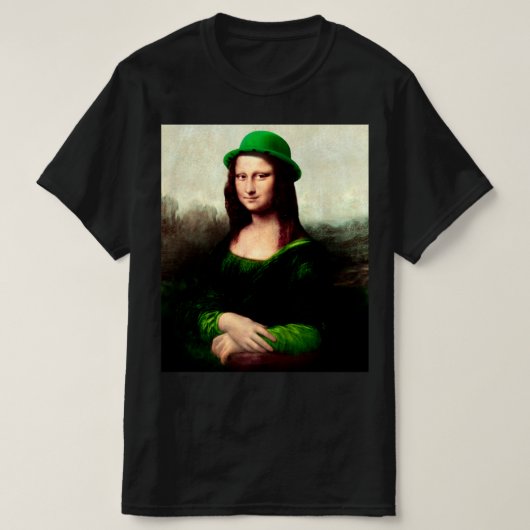 Mona Lisa St. Patrick's Day Klaver T-shirt (Design voorkant)