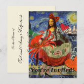 Mona Lisa Starry Night Collage: Whimsiek Surrealis Kaart (Voorkant / Achterkant)