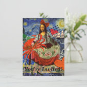 Mona Lisa Starry Night Collage: Whimsiek Surrealis Kaart (Staand voorkant)
