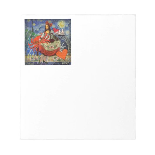 Mona Lisa Starry Night Collage: Whimsiek Surrealis Notitieblok (Voorkant)