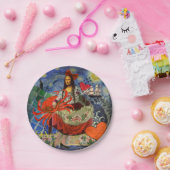 Mona Lisa Starry Night Collage: Whimsiek Surrealis Papieren Bordje (Feest)