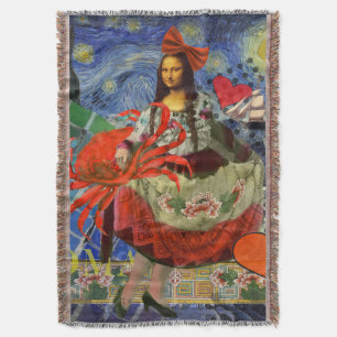Mona Lisa Sterrennacht Collage: Whimsiek Surrealis Deken