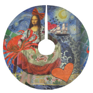 Mona Lisa Sterrennacht Collage: Whimsiek Surrealis Kerstboom Rok