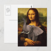 Mona Lisa steunt het Elephant Bewustheid Briefkaart (Voorkant / Achterkant)