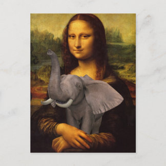 Mona Lisa steunt het Elephant Bewustheid Briefkaart