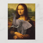 Mona Lisa steunt het Elephant Bewustheid Briefkaart (Voorkant)