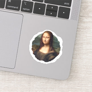 Mona Lisa sticker, gescheurde papieren badge Sticker