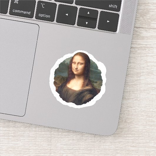 Mona Lisa sticker, gescheurde papieren badge Sticker (Detail)