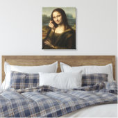 Mona Lisa striking a "Kyun Pose" Canvas Afdruk (Insitu (Slaapkamer))