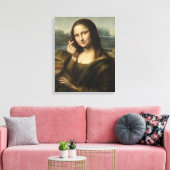 Mona Lisa striking a "Kyun Pose" Canvas Afdruk (Insitu (Woonkamer))