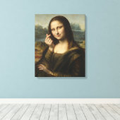 Mona Lisa striking a "Kyun Pose" Canvas Afdruk (Insitu (Houten vloer))