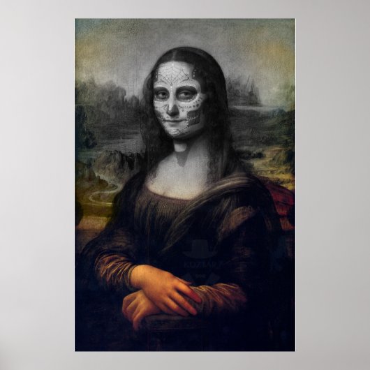 mona lisa suikerschedel poster (Voorkant)