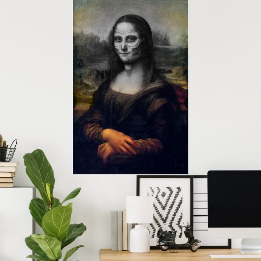 mona lisa suikerschedel poster (Thuiskantoor)