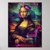 Mona Lisa Synthwave Cyberpunk Art Poster (Voorkant)
