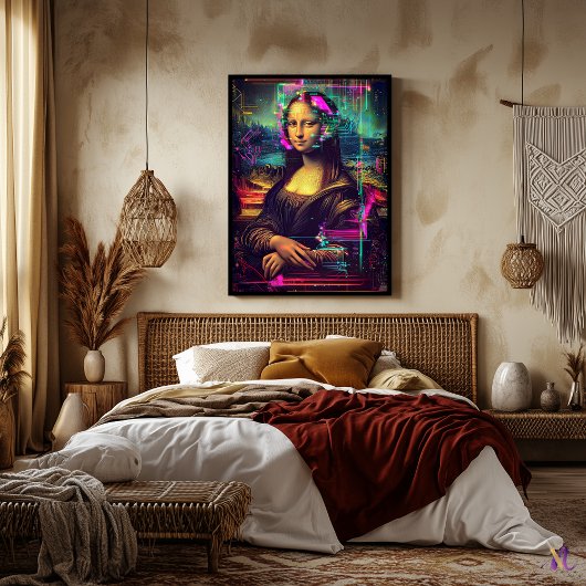 Mona Lisa Synthwave Cyberpunk Kunst Poster