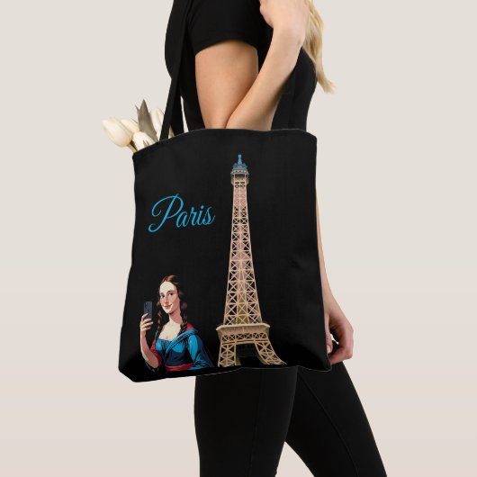 MONA LISA TAKING SELFIE SURREAL PARIS TOTE BAG (Dichtbij)