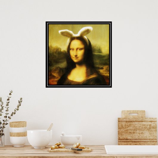 Mona Lisa The Easter Bunny Poster (Keuken)