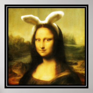 Mona Lisa The Easter Bunny Poster