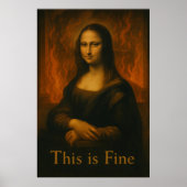 Mona Lisa This is Fine Meme Poster (Voorkant)