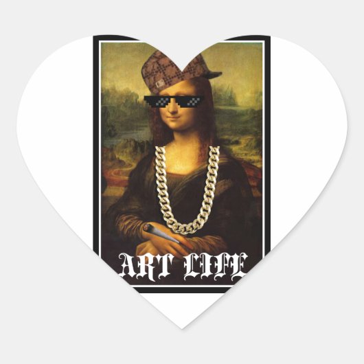 Mona Lisa Thug Life Art Life Hart Sticker (Voorkant)