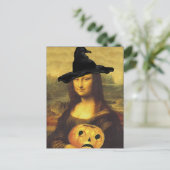 Mona Lisa tijdens de Renaissance in kostuum Briefk Feestdagenkaart (Staand voorkant)