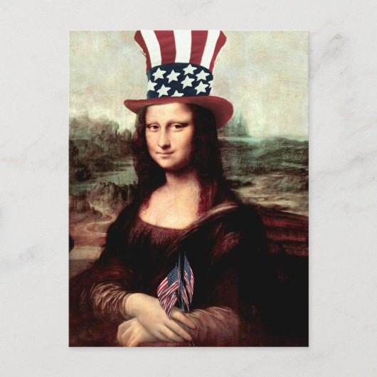Mona Lisa USA Onafhankelijkheidsdag Briefkaart (Voorkant)