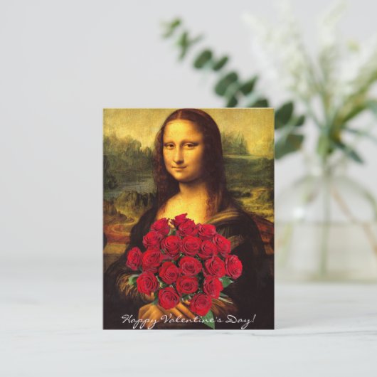 Mona Lisa Valentijnsdag Feestdagenkaart (Staand voorkant)