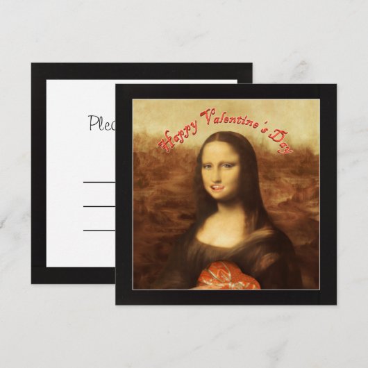 Mona Lisa Valentijnsdag Kaart (Voorkant / Achterkant)