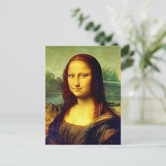 Mona Lisa van Da Vinci, Fine Art Briefkaart (Staand voorkant)