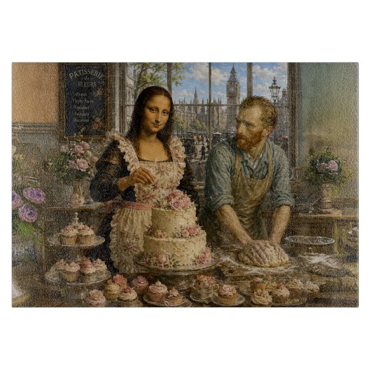 Mona Lisa & Van Gogh Bake Off Snijplank (Voorkant)