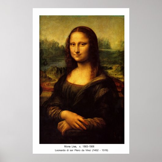 Mona Lisa van Leonardo Da Vinci Poster (Voorkant)