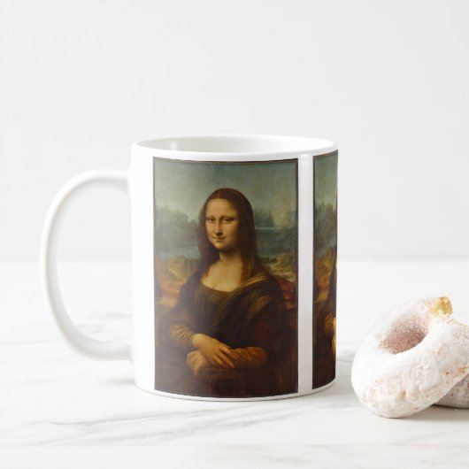 Mona Lisa van Leonardo da Vinci, Renaissance Kunst Koffiemok (Met donut)