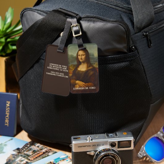 Mona Lisa van Leonardo da Vinci, Renaissancekunst Bagagelabel (Voorkant /achterkant)