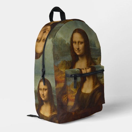 Mona Lisa van Leonardo da Vinci, Renaissancekunst Bedrukte Rugzak (Achterkant Hoek Links)
