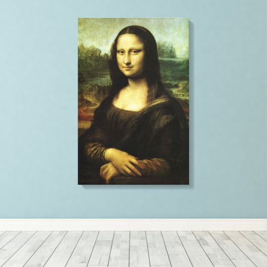 Mona Lisa van Leonardo da Vinci, Renaissancekunst Canvas Afdruk (Insitu (Houten vloer))