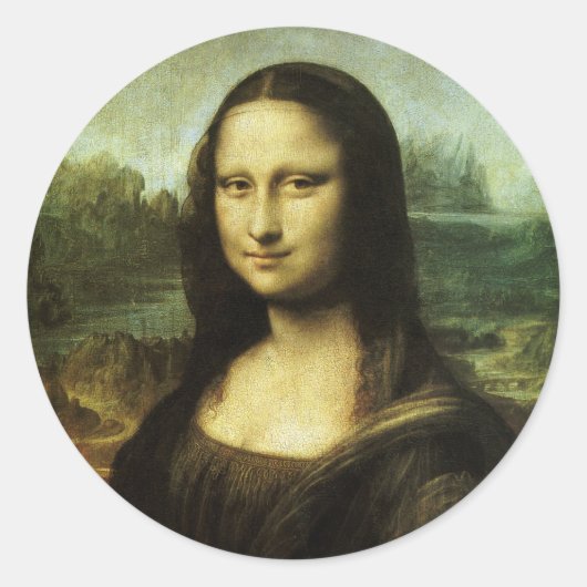 Mona Lisa van Leonardo da Vinci, Renaissancekunst Ronde Sticker (Voorkant)