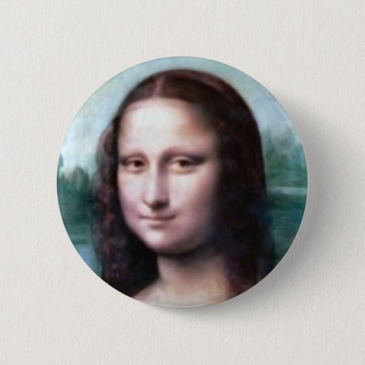 Mona Lisa van Leonardo Da Vinci Ronde Button 5,7 Cm (Voorkant)
