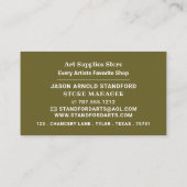 Mona Lisa van Leonardo da Vinci, winkel voor kunst Visitekaartje (Achterkant)