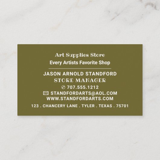 Mona Lisa van Leonardo da Vinci, winkel voor kunst Visitekaartje (Achterkant)